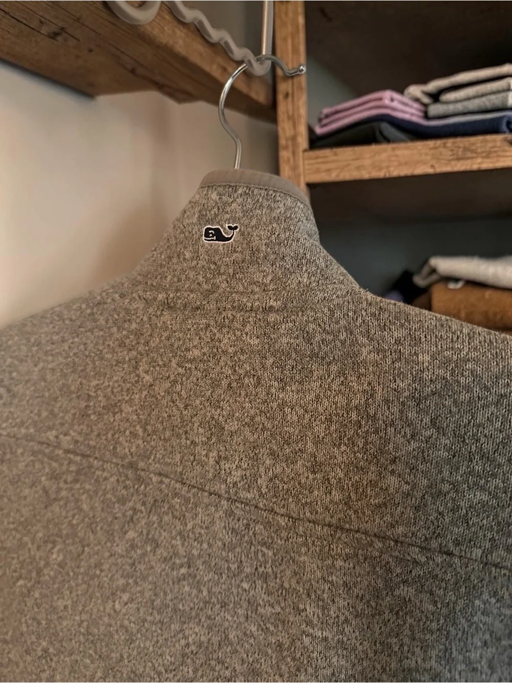 Vineyard Vines Men's Taupe Brown Fleece Zip Vest
